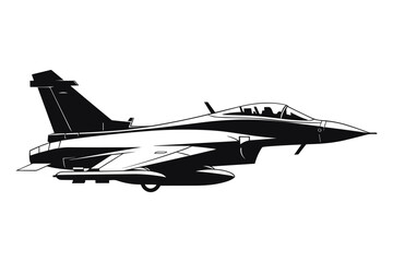 Wall Mural - Fighting jet vector black silhouette set