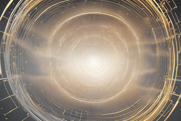 Wall Mural - abstract digital circles of particles with noise. futuristic circular sound wave