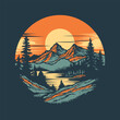 Mountain logo. Illustration for t shirt and other.
