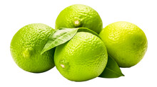 Green Limes And Lemons Isolated On A Transparent Background