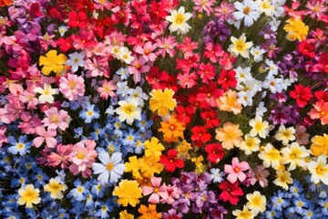 Wall Mural - Colorful wild flower background in Spring. Spring seasonal concept.
