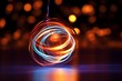 Abstract holiday ornament created with motion-blurred dynamic light painting technique. Generative AI