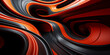 Geometrische Wellen in rot und schwarzen Lack Farben als Hintergrundmotiv für Webdesign im Querformat für Banner, ai generativ