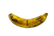 Rotten banana isolated on white background