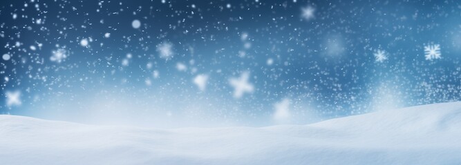 Wall Mural - beauty of a gentle, light snowfall gracing the serene snowdrifts, wide background