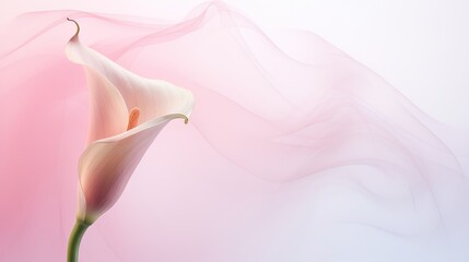 Canvas Print -  a close up of a flower on a pink and white background with a blurry image of a flower in the background.  generative ai