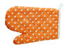 © Yannasakamon - Top view orange textile with white dot cooking gloves for heat protection Isolated on transparent background.