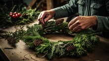 Advent Wreath Crafting: Fir Branch Florist Design for Seasonal Decoration