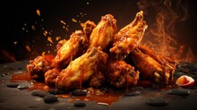 hot spicy steamy chicken wings ai generated