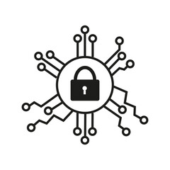 Cyber security icon vector, cyber security flat icon isolated on white background.