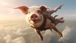 A flying pig.Generative AI