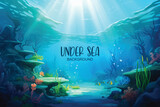 Fototapeta Fototapety do akwarium - painting of underwater world scene with reef