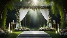 Wedding Decoration Backdrop With Podium And Wedding Decorations