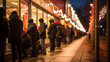 © Nataliya - Early Morning Line: People waiting in line outside a store before dawn, eager to start their Black Friday shopping