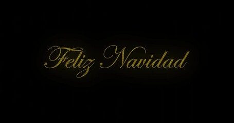 Sticker - Animation of golden color feliz navidad text over black background