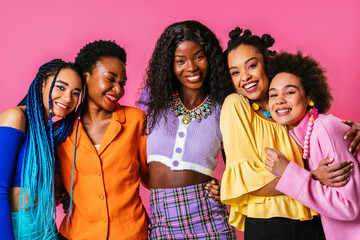 Wall Mural - Beautiful black women posing in studio