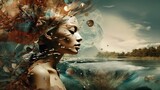 Fototapeta  - Digital collage combining elements of fantasy and reality