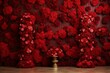 Stunning wall of red carnation blooms, exuding elegance and romance. Captivating 3D render of a bright floral backdrop. Generative AI