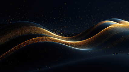 Wall Mural - luxurious golden dust waves with glittering particles