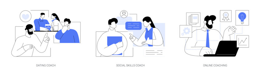 Poster - Personal coaching isolated cartoon vector illustrations se