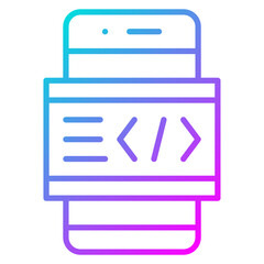 Wall Mural - smartphone coding icon