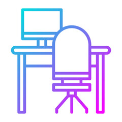 Wall Mural - computer table icon
