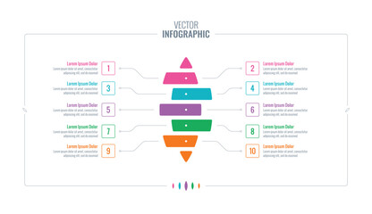 geometric infographic template. business infographic design. information template with ten options