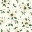 © BrandwayArt - Beige wallpaper with a flower pattern - generative ai