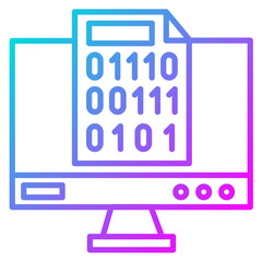 Wall Mural - binary code icon
