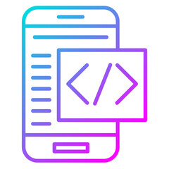 Wall Mural - mobile coding icon