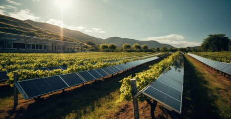 a large number of solar panels in a field, in the style of delicately rendered landscapes