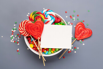 Canvas Print - Candy sweets and copy space for your greetings