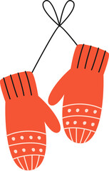 Wall Mural - Winter Mitten Hanging