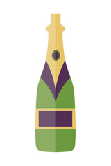 Poster - champagne bottle green