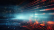 Abstract Visualization of Data and Technology in a Network Grid Background