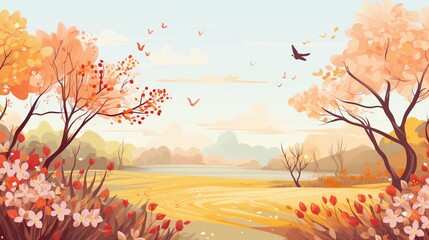 Wall Mural - autumn in the forest