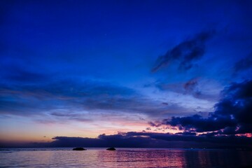 Wall Mural - sunset over the sea , image taken in Follonica, grosseto, tuscany, italy