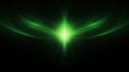 Wall Mural - abstract astral background with glowing lines green neon - by generative ai