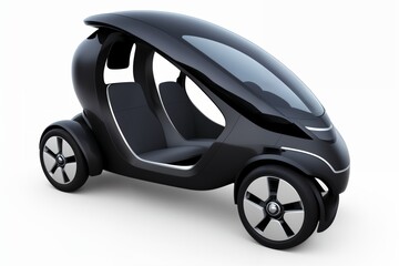 Poster - a brand-less generic concept car. Modern electric car on a white background with a shadow. 