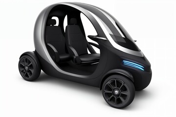 Poster - a brand-less generic concept car. Modern electric car on a white background. Concept of ecological transport.