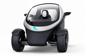 Poster - a brand-less generic concept car. Modern electric car on a white background. Concept of ecological transport.