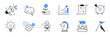 © Polina Tomtosova - Business idea, startup doodle line icon set. Hand drawn doodle sketch line style business strategy, finance goal, startup idea concept. Rocket, target, brain cute element. Vector illustration