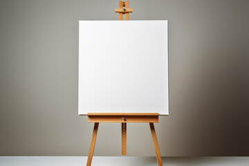 Canvas Print - A blank canvas on an artist's easel with potential for creative artwork. Concept of artistic inspiration. Generative Ai.