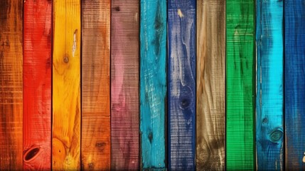 Old rustic abstract painted wooden wall table floor texture - wood background panorama banner long, rainbow painting colors LGBT, seamless pattern. Decor concept. Wallpaper concept. Art concept. Desig