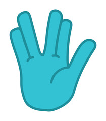 Poster - vulcan salute in blue hand