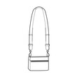 © Vectoressa - Cross-Body Pouch Bag with removable strap options box silhouette. Fashion accessory technical illustration. Vector satchel front 3-4 view for Men, women, unisex style, flat handbag CAD mockup sketch