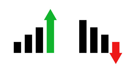 Wall Mural - Growing and declining graph