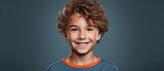 A pleasant young boy with a cheerful expression on his face