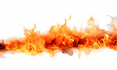 Ai generated texture of fire on a black background, fire flame, burning fire on a dark area, fire background, fire frame, fire flames background