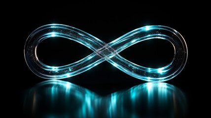 glowing infinity symbol isolated sign on the background